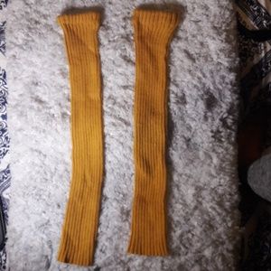 Mustard colored leg warmers